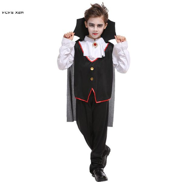 

m-xl boys halloween vampire costumes children kids death dracula scary cosplays carnivl purim masked ball masquerade party dress, Black;red