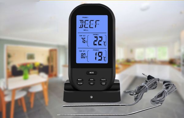 upgrades dual probe intelligent wireless lcd display thermometer tools picnic bbq thermometer waterproof resistant high temperature
upgrades dual probe intelligent wireless lcd display thermometer tools picnic bbq thermometer waterproof resistant high temperature
