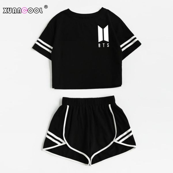 xuancool women two piece outfits bts love yourself summer style black short sleeve and shorts set women sets clothes, Gray
xuancool women two piece outfits bts love yourself summer style black short sleeve and shorts set women sets clothes, Gray