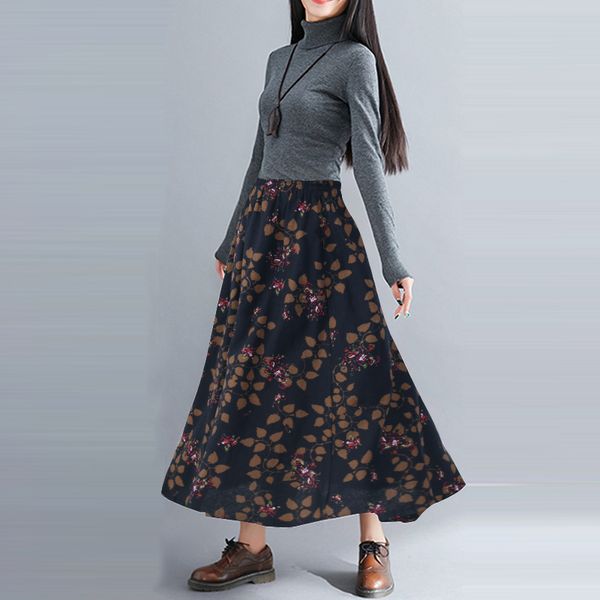 2018 summer zanzea women skirts high elastic waist vintage floral printed pleated maxi skirts midi boho long jupe plus size, Black
2018 summer zanzea women skirts high elastic waist vintage floral printed pleated maxi skirts midi boho long jupe plus size, Black