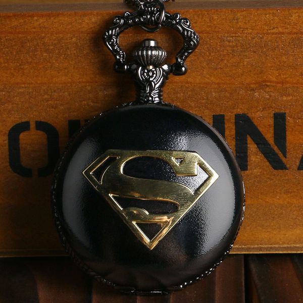 

vintage fashion pendant steampunk silver black bronze color case quartz pocket watch unique necklace chain fob gift, Slivery;golden