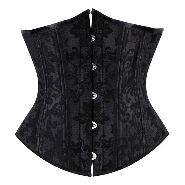 women brocade steel boned under bust black waist trainer corset shapewear bustier plus size ing, Black;white
women brocade steel boned under bust black waist trainer corset shapewear bustier plus size ing, Black;white
