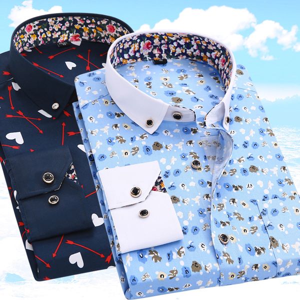 2018 new mens spring shirt printed beach shirts long sleeves brand clothing, White;black
2018 new mens spring shirt printed beach shirts long sleeves brand clothing, White;black
