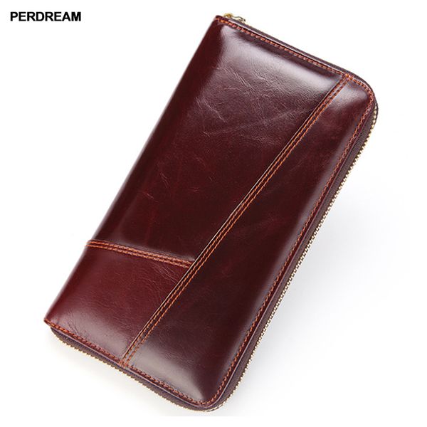 new 2018 leather purses men's wallet long oil wax cowhide men's zipper pack, Red;black
new 2018 leather purses men's wallet long oil wax cowhide men's zipper pack, Red;black