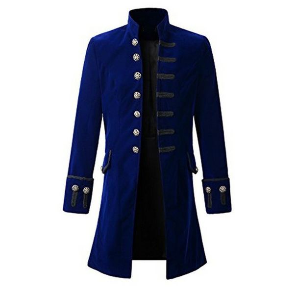 2018 autumn winter men coat vintage steampunk tailcoat long jacket gothic button wool blends coat male retro uniform costume, Black
2018 autumn winter men coat vintage steampunk tailcoat long jacket gothic button wool blends coat male retro uniform costume, Black