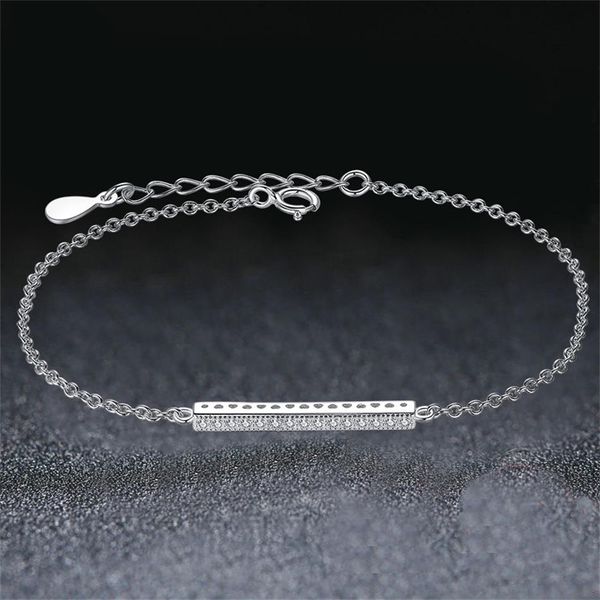 925 sterling silver plated link chain bracelet cubic zirconia crystal flat bar charms bracelet for women fashion silver jewelry accessory, Golden;silver
925 sterling silver plated link chain bracelet cubic zirconia crystal flat bar charms bracelet for women fashion silver jewelry accessory, Golden;silver