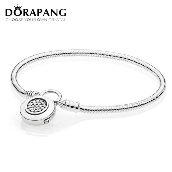 dorapang 100% 925 sterling silver original classic logo charm lock basic moments smooth bracelet with signature padlock diy bead, Black
dorapang 100% 925 sterling silver original classic logo charm lock basic moments smooth bracelet with signature padlock diy bead, Black