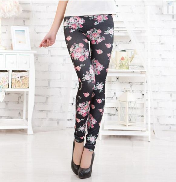 women's leggings women flower spring autumn fashion bottoms slim fit tights floral pants, Black
women's leggings women flower spring autumn fashion bottoms slim fit tights floral pants, Black