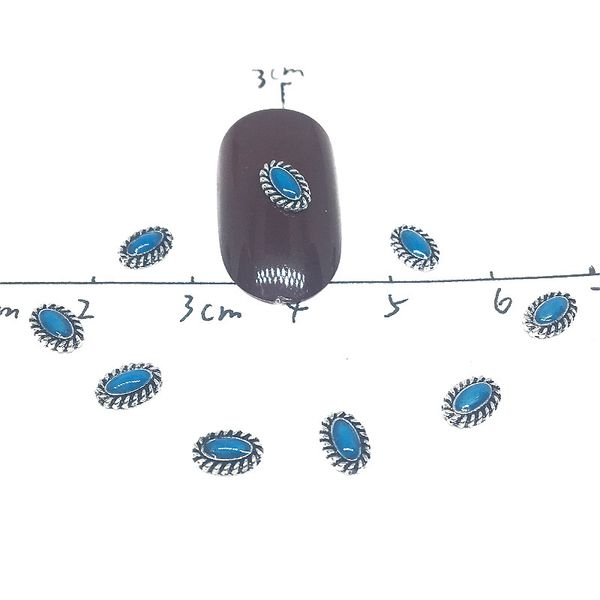 10 pcs retro nail art decorations antique silver jewelry turquoise manicure elliptical studs 3d bohemia green nailart supplies, Silver;gold
10 pcs retro nail art decorations antique silver jewelry turquoise manicure elliptical studs 3d bohemia green nailart supplies, Silver;gold