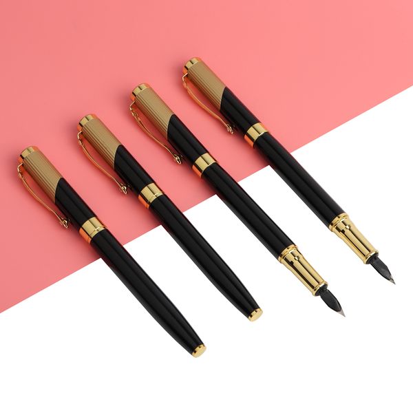 4pcs/lot genkky fountain pen metal gold with black 0.55mm full metal luxury pens office school stationery supplies
4pcs/lot genkky fountain pen metal gold with black 0.55mm full metal luxury pens office school stationery supplies