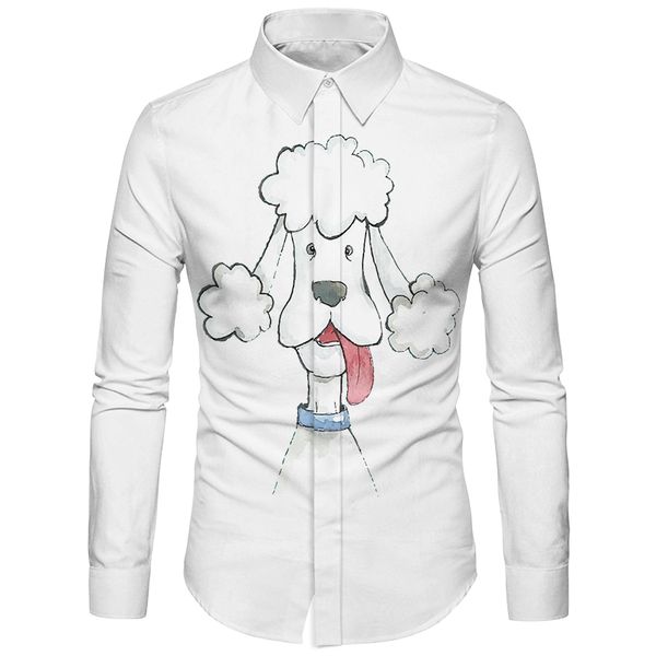 cloudstyle anime men shirt casual black white long sleeve camisas hombre poodles printed dress funny winter dress shirts 2018, White;black
cloudstyle anime men shirt casual black white long sleeve camisas hombre poodles printed dress funny winter dress shirts 2018, White;black