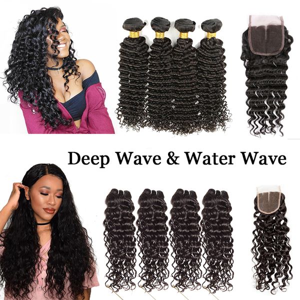 brazilian water deep wave hair weaves 3 bundles with 4x4 lace closures brazilian remy human hair extensions 4 bundles with lace closure, Black;brown
brazilian water deep wave hair weaves 3 bundles with 4x4 lace closures brazilian remy human hair extensions 4 bundles with lace closure, Black;brown