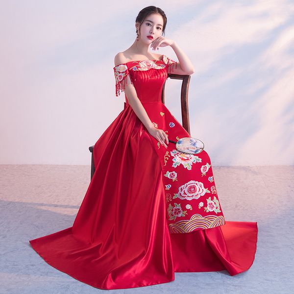 red vintage cheongsam wedding chinese dress suzhou embroidery long qipao women traditional cheongsam size s l xl xxl
red vintage cheongsam wedding chinese dress suzhou embroidery long qipao women traditional cheongsam size s l xl xxl
