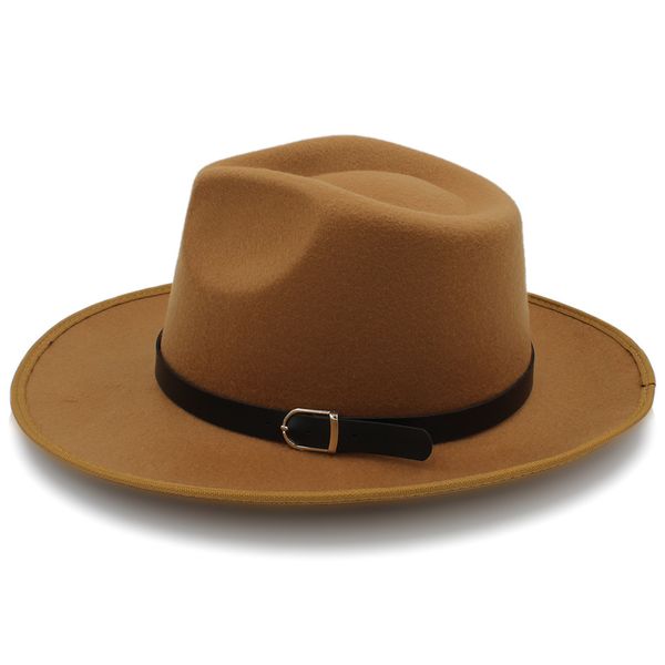 women men autumn felt fedora hat with wide brim jazz hat elegant lady sombrero godfather panama punk belt size 58cm, Blue;gray
women men autumn felt fedora hat with wide brim jazz hat elegant lady sombrero godfather panama punk belt size 58cm, Blue;gray