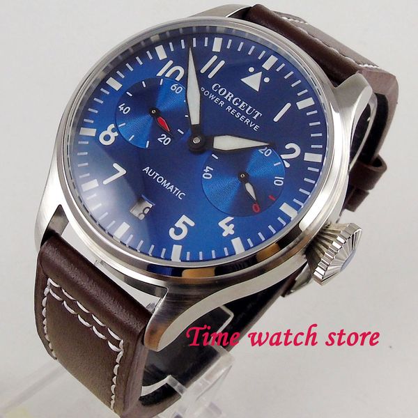 42mm corgeut men's watch power reserve royal blue dial luminous date window st2532 automatic movement wrist watch men 122, Slivery;brown
42mm corgeut men's watch power reserve royal blue dial luminous date window st2532 automatic movement wrist watch men 122, Slivery;brown