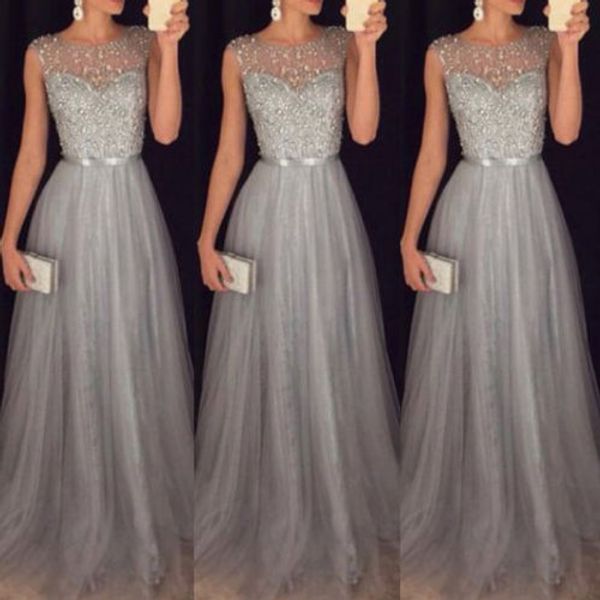new style sequin women gray lace long dress summer sleeveless party evening formal wedding ball gown maxi dress, White;black
new style sequin women gray lace long dress summer sleeveless party evening formal wedding ball gown maxi dress, White;black