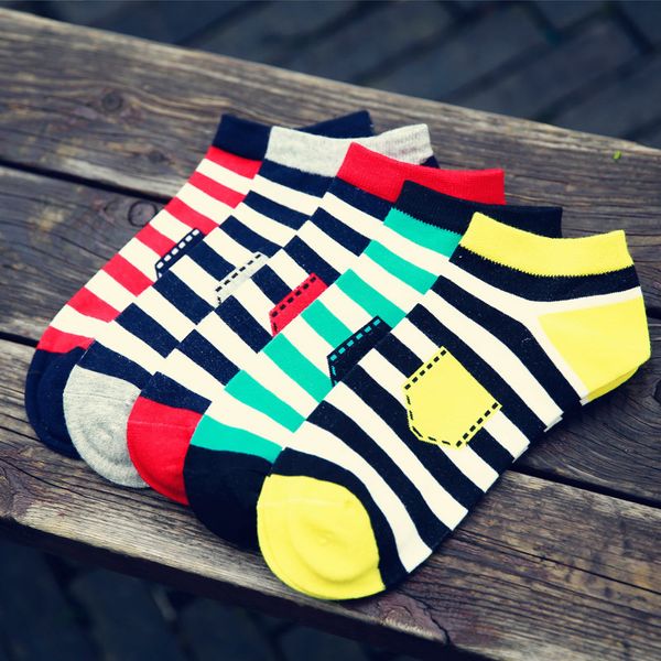 5 пар / серия мужчины хлопок stripe короткие носки fashions harajuku счастливые красочные носки подарки hip hop street style mens boat носок, Black
5 пар / серия мужчины хлопок stripe короткие носки fashions harajuku счастливые красочные носки подарки hip hop street style mens boat носок, Black
