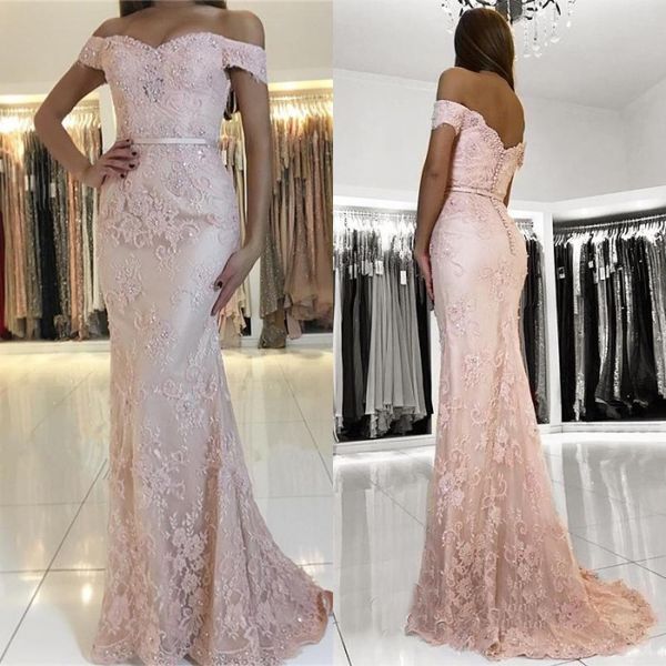 charming pink lace prom dresses mermaid 2019 appliques lace long evening dresses off the shoulder button back formal party wear, Black
charming pink lace prom dresses mermaid 2019 appliques lace long evening dresses off the shoulder button back formal party wear, Black