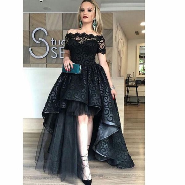 2020 black lace evening dress ball gown off shoulder appliques short sleeve long party gowns vestidos de fiesta, Black;red
2020 black lace evening dress ball gown off shoulder appliques short sleeve long party gowns vestidos de fiesta, Black;red