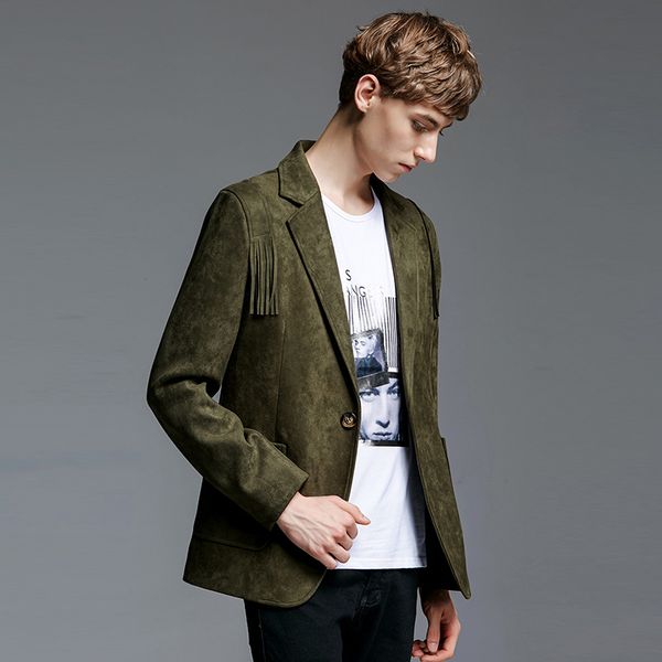 2018 spring autumn luxury slim fit solid color retro suede blazer masculino men suits blazer fashion mens tunic suit jacket coat, White;black
2018 spring autumn luxury slim fit solid color retro suede blazer masculino men suits blazer fashion mens tunic suit jacket coat, White;black