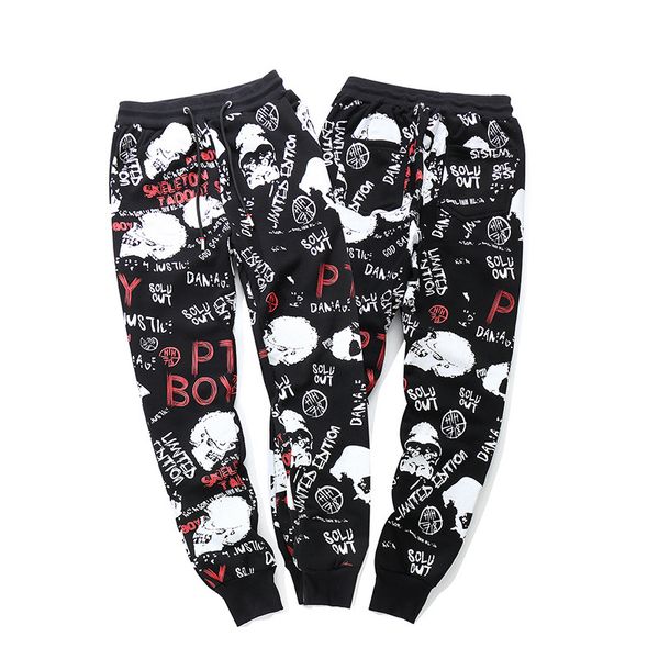 Mens Elastic Waist Pencil Pants High Street Pants Men Sweatpants Hip Hop Streetwear Skull Letter Print Trousers 
Mens Elastic Waist Pencil Pants High Street Pants Men Sweatpants Hip Hop Streetwear Skull Letter Print Trousers