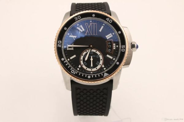 new mens watces automatic 6 diver two tone rose gold rubber strap calibre diver's watch mechanical men wristwatches, Slivery;brown
new mens watces automatic 6 diver two tone rose gold rubber strap calibre diver's watch mechanical men wristwatches, Slivery;brown