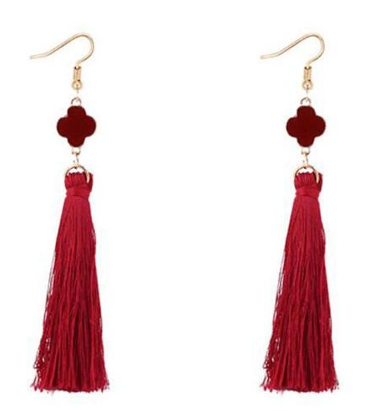 new european and american style four-leaf woollen pendant long ear hook earrings fashion classic exquisite new, Silver
new european and american style four-leaf woollen pendant long ear hook earrings fashion classic exquisite new, Silver