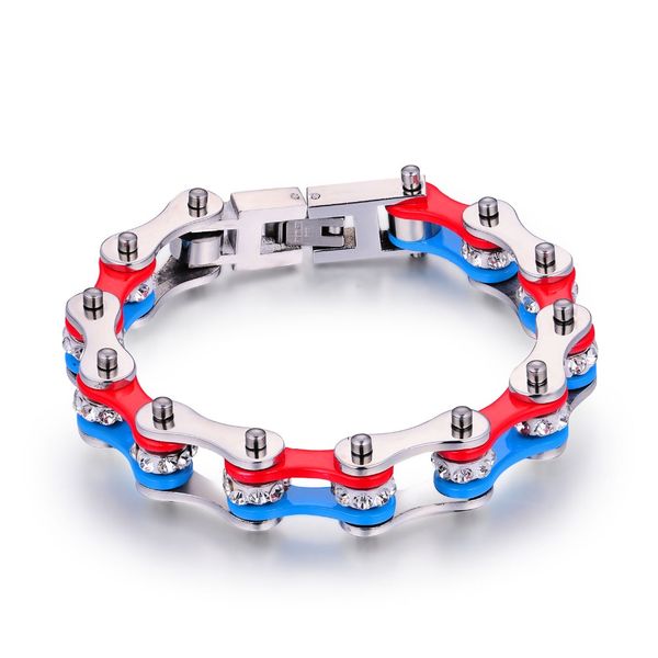 sda fashion biker 316l stainless steel women bracelet red 10mm width length 6.75inch~8.75inch jewelry ym136, Black
sda fashion biker 316l stainless steel women bracelet red 10mm width length 6.75inch~8.75inch jewelry ym136, Black