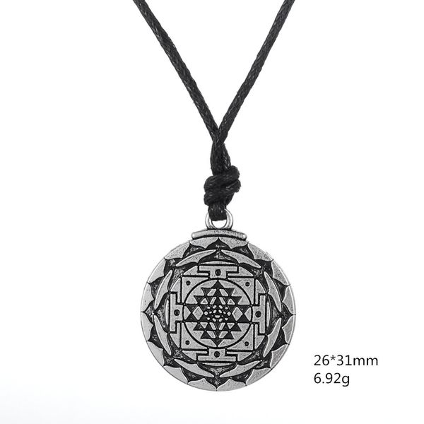 my shape sri yantra for growth and healing amulet wealth goddess talisman pendant tantric yoga hindi men leather cord necklace, Silver
my shape sri yantra for growth and healing amulet wealth goddess talisman pendant tantric yoga hindi men leather cord necklace, Silver