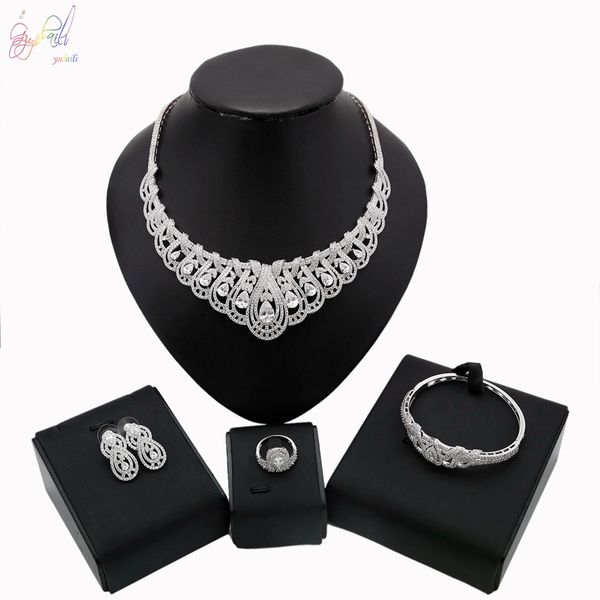 yulaili new arrival wedding jewelry set silver color "heart&arrows" cubic zircon necklace/bangle/earring/ring set, Slivery;golden
yulaili new arrival wedding jewelry set silver color "heart&arrows" cubic zircon necklace/bangle/earring/ring set, Slivery;golden