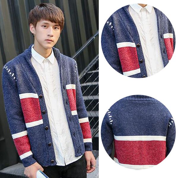collage color fashion sweater men's knit cardigan 1pcs jacket the new, Black;brown
collage color fashion sweater men's knit cardigan 1pcs jacket the new, Black;brown