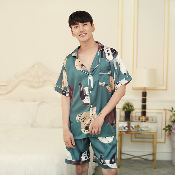 silk men's pajamas cartoon thin summer silk pajama set with shorts short sleeves loungewear satin sleepwear casual print dog, Black;brown
silk men's pajamas cartoon thin summer silk pajama set with shorts short sleeves loungewear satin sleepwear casual print dog, Black;brown