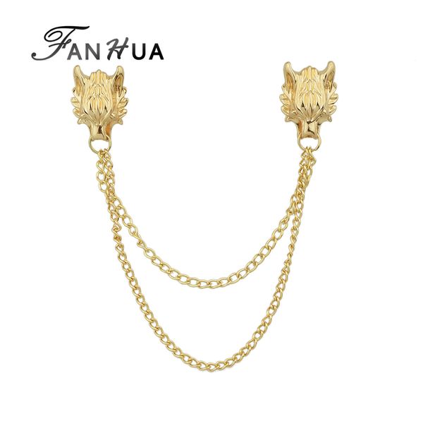 fanhua boho jewelry gold-color silver color brooches with long chain double dragon head shape punk brooches women accessories, Gray
fanhua boho jewelry gold-color silver color brooches with long chain double dragon head shape punk brooches women accessories, Gray