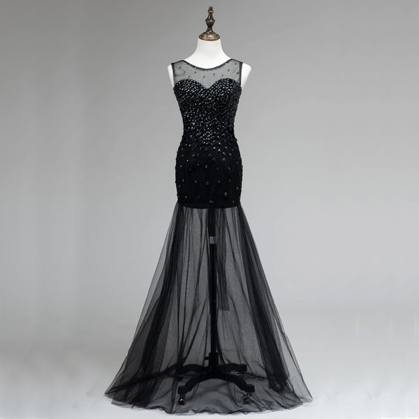 beaded long evening dresses 2018 black mermaid evening gowns floor length prom dress backless real p, Black;red
beaded long evening dresses 2018 black mermaid evening gowns floor length prom dress backless real p, Black;red