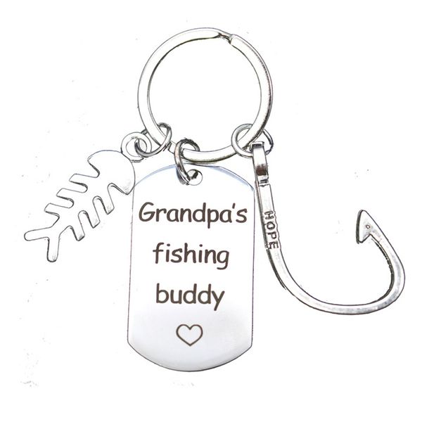 grandpa's fishing buddy - fishing keychain - grandfather gift grandpa key chain father's day-stainless steel, Silver
grandpa's fishing buddy - fishing keychain - grandfather gift grandpa key chain father's day-stainless steel, Silver