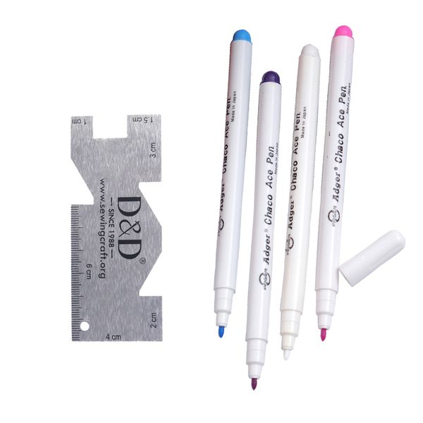 water erasable pen fabric marker tailor's pencil&metal sewing measuring gauge quilting rulers sewing tools accessories, Black
water erasable pen fabric marker tailor's pencil&metal sewing measuring gauge quilting rulers sewing tools accessories, Black
