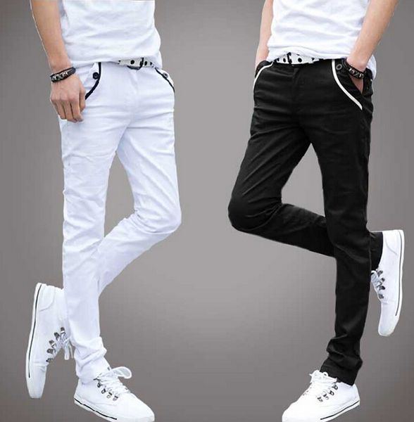 autumn student men's casual 100% cotton skinny pants teenage fashion black white korean slim pencil trousers
autumn student men's casual 100% cotton skinny pants teenage fashion black white korean slim pencil trousers
