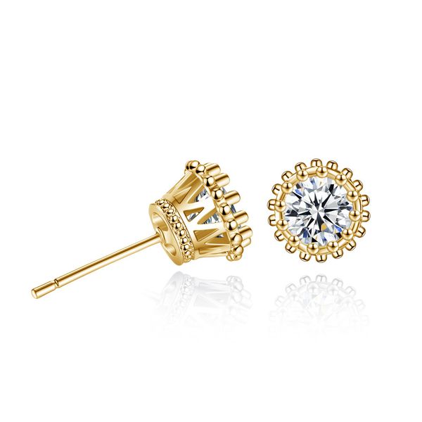 wholesale low price gold plated 6mm zircon crown stud earrings fashion engagement/wedding gift jewelry for women ing, Golden;silver 
wholesale low price gold plated 6mm zircon crown stud earrings fashion engagement/wedding gift jewelry for women ing, Golden;silver