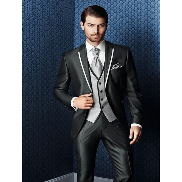 2017 custom made men suit set black sliver (jacket+pants+vest) prom wedding suit for men tuxedo groomsmen costume marriage homme, White;black
2017 custom made men suit set black sliver (jacket+pants+vest) prom wedding suit for men tuxedo groomsmen costume marriage homme, White;black