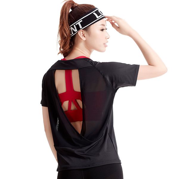 ovesport women's beauty back hollow mesh with a solid color short-sleeved breathable quick-drying loose t-shirt, White
ovesport women's beauty back hollow mesh with a solid color short-sleeved breathable quick-drying loose t-shirt, White