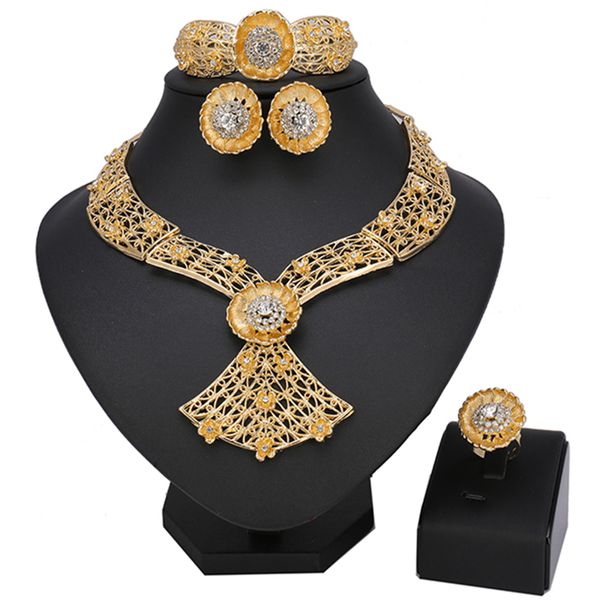 high-quality african jewelry set relatively light design, fish tail nigeria bride's wedding necklace earring ring bracelet set, Silver
high-quality african jewelry set relatively light design, fish tail nigeria bride's wedding necklace earring ring bracelet set, Silver