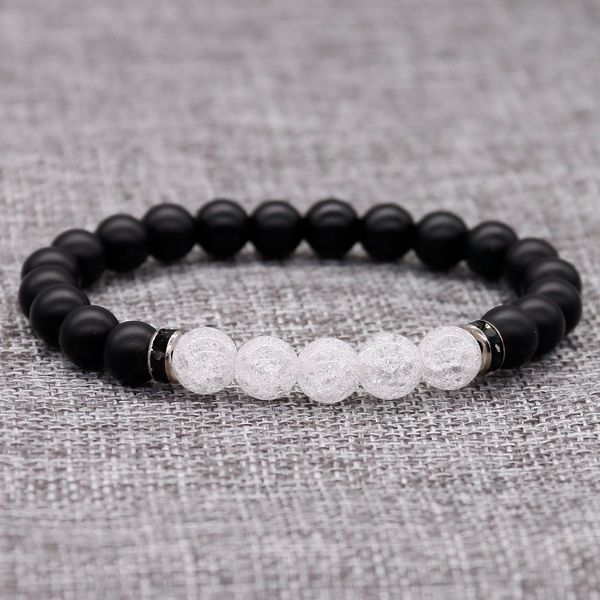 fashion 8mm black matte beads with white cracked crystal bracelet for womens men yoga lover rhinestone bangle
fashion 8mm black matte beads with white cracked crystal bracelet for womens men yoga lover rhinestone bangle