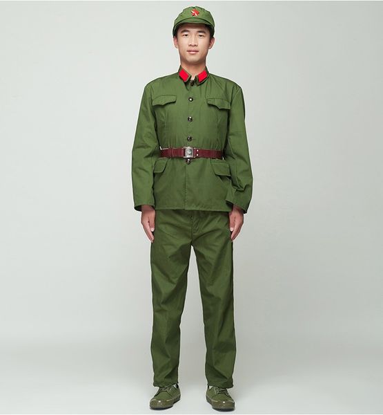 north korean soldier uniform red guards green performance costume stage film television eight route army outfit vietnam military, Black;red
north korean soldier uniform red guards green performance costume stage film television eight route army outfit vietnam military, Black;red