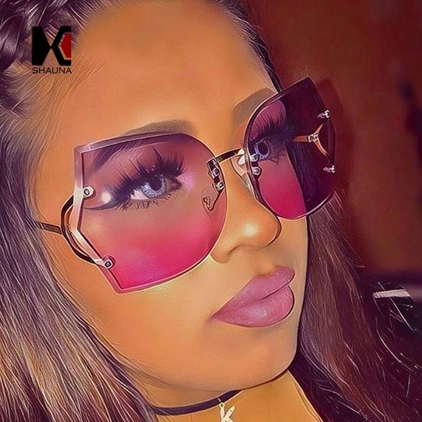 shauna classic women rimless sunglasses hollow out legs fashion ladies pink blue gradient lens glasses, White;black
shauna classic women rimless sunglasses hollow out legs fashion ladies pink blue gradient lens glasses, White;black