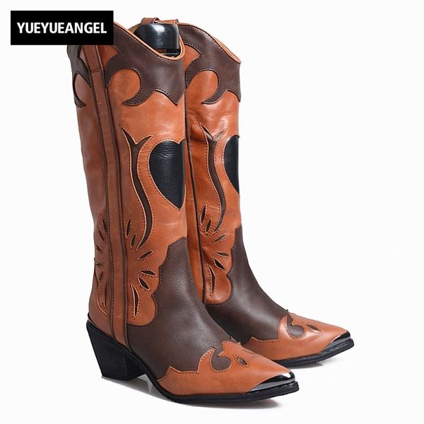 luxury genuine leather long boots women pointed toe thick heels thigh high boots fashion street mixed color over the knee, Black
luxury genuine leather long boots women pointed toe thick heels thigh high boots fashion street mixed color over the knee, Black