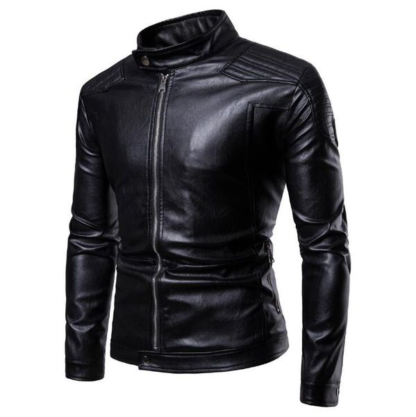 new pu leather jacket men winter autumn fashion motorcycle jacket black faux leather coats male outerwear
new pu leather jacket men winter autumn fashion motorcycle jacket black faux leather coats male outerwear