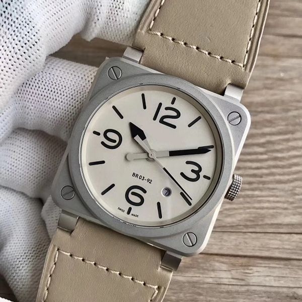 42mm model nightlum distressed strap miyota 9015 automatic mechanical men watch sapphire crystal waterproof watch br03-92 br03 92, Slivery;brown
42mm model nightlum distressed strap miyota 9015 automatic mechanical men watch sapphire crystal waterproof watch br03-92 br03 92, Slivery;brown