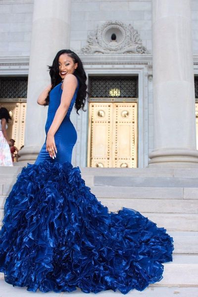 royal blue prom dresses evening gowns deep v neck sleeveless mermaid ruffles organza skirt formal party dresses dh4071, Black
royal blue prom dresses evening gowns deep v neck sleeveless mermaid ruffles organza skirt formal party dresses dh4071, Black