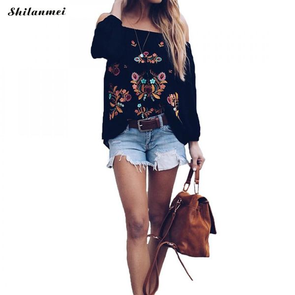 off shoulder floral embroider chiffon blouse black backless long sleeve women blouses shirts 2018 boho autumn blusas shirts, White
off shoulder floral embroider chiffon blouse black backless long sleeve women blouses shirts 2018 boho autumn blusas shirts, White