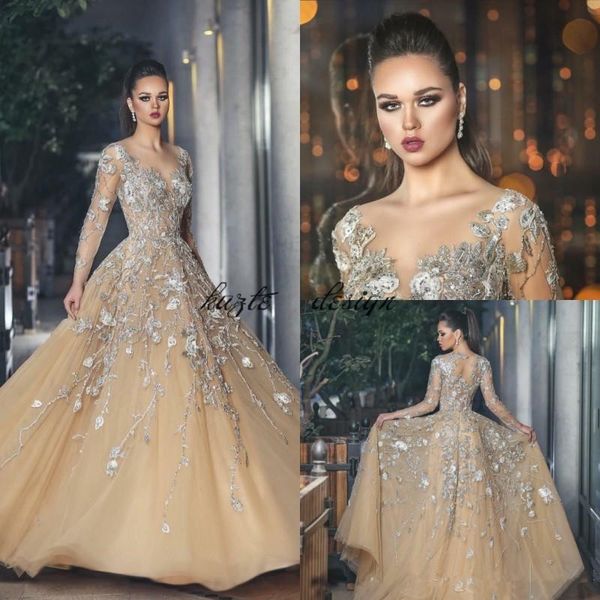 champagne long sleeve prom dresses beaded lace appliqued formal evening gowns 2018 new plus size dubai arabic special occasion dress, Black
champagne long sleeve prom dresses beaded lace appliqued formal evening gowns 2018 new plus size dubai arabic special occasion dress, Black